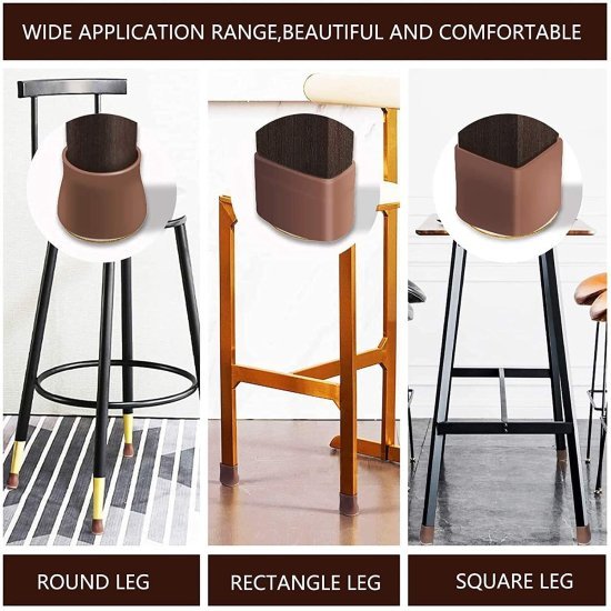 1pcs Silicone Anti Slip Chair Leg Cover with Pad