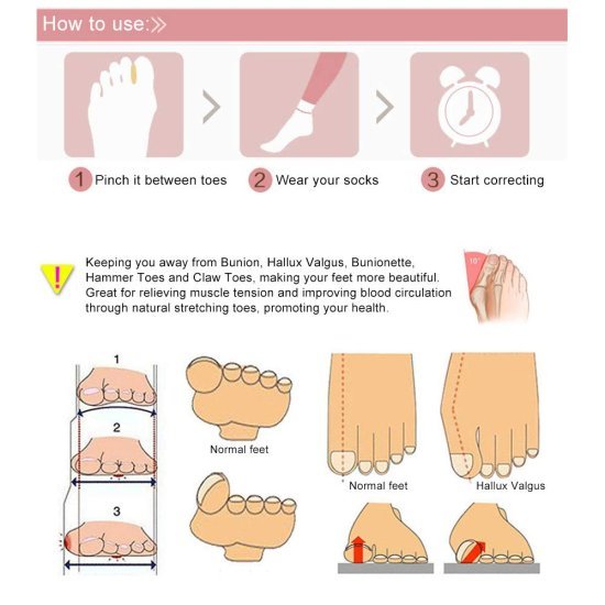 Silicone Gel Toe Separator Ring 1 Pair