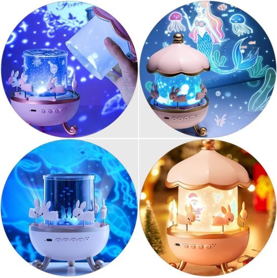 Star Projector Bunny Night Light Rabbits Night Light