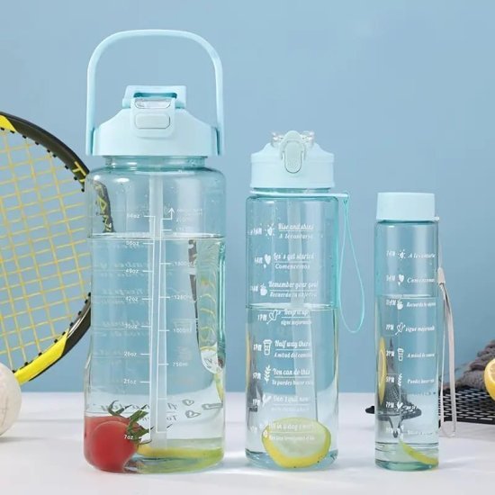 Transparent Motivational Timer Bottle set of 3