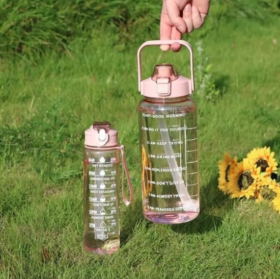 Transparent Motivational Timer Bottle set of 3