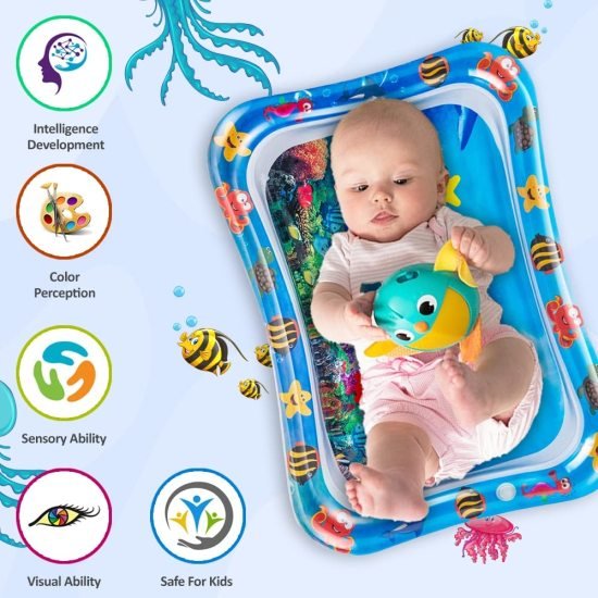 Tummy time Baby Play Water Mat slapped