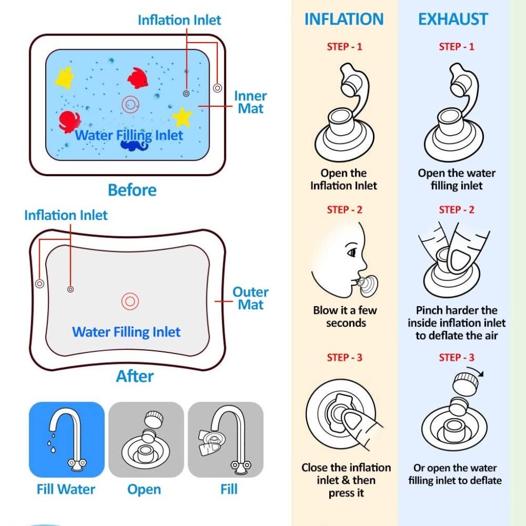 Tummy time Baby Play Water Mat slapped