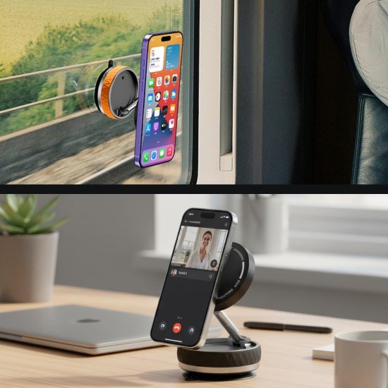 Vacuum Magnetic Phone Holder Mobile Stand - 1413