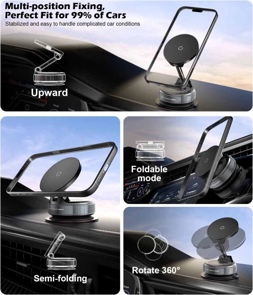 Vacuum Magnetic Phone Holder Mobile Stand - 1278