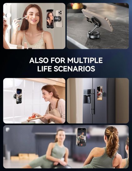 Vacuum Magnetic Phone Holder Mobile Stand - 1413