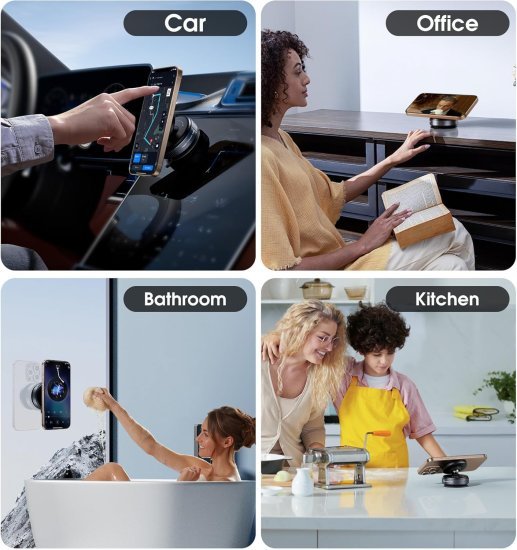 Vacuum Magnetic Phone Holder Mobile Stand - 1278