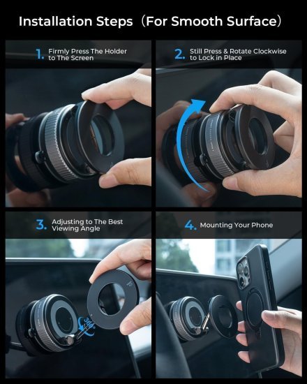Vacuum Magnetic Phone Holder Mobile Stand - 1413