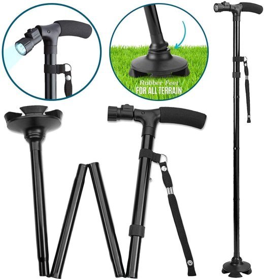 Walking stick With LED Torch