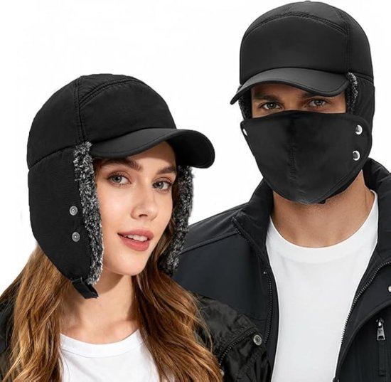 Winter Woolen Cap with Face Mask