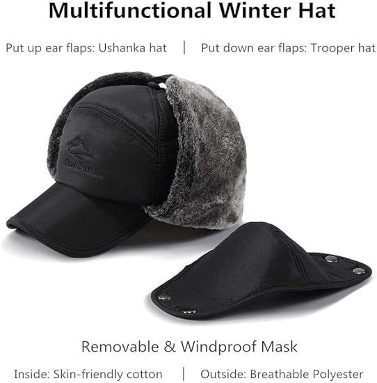 Winter Woolen Cap with Face Mask