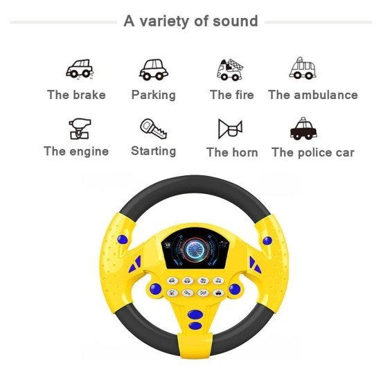 Yellow Kids Simulated Steering Wheel