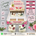 Rose Scented Candle in Glass Holder Pack of 8