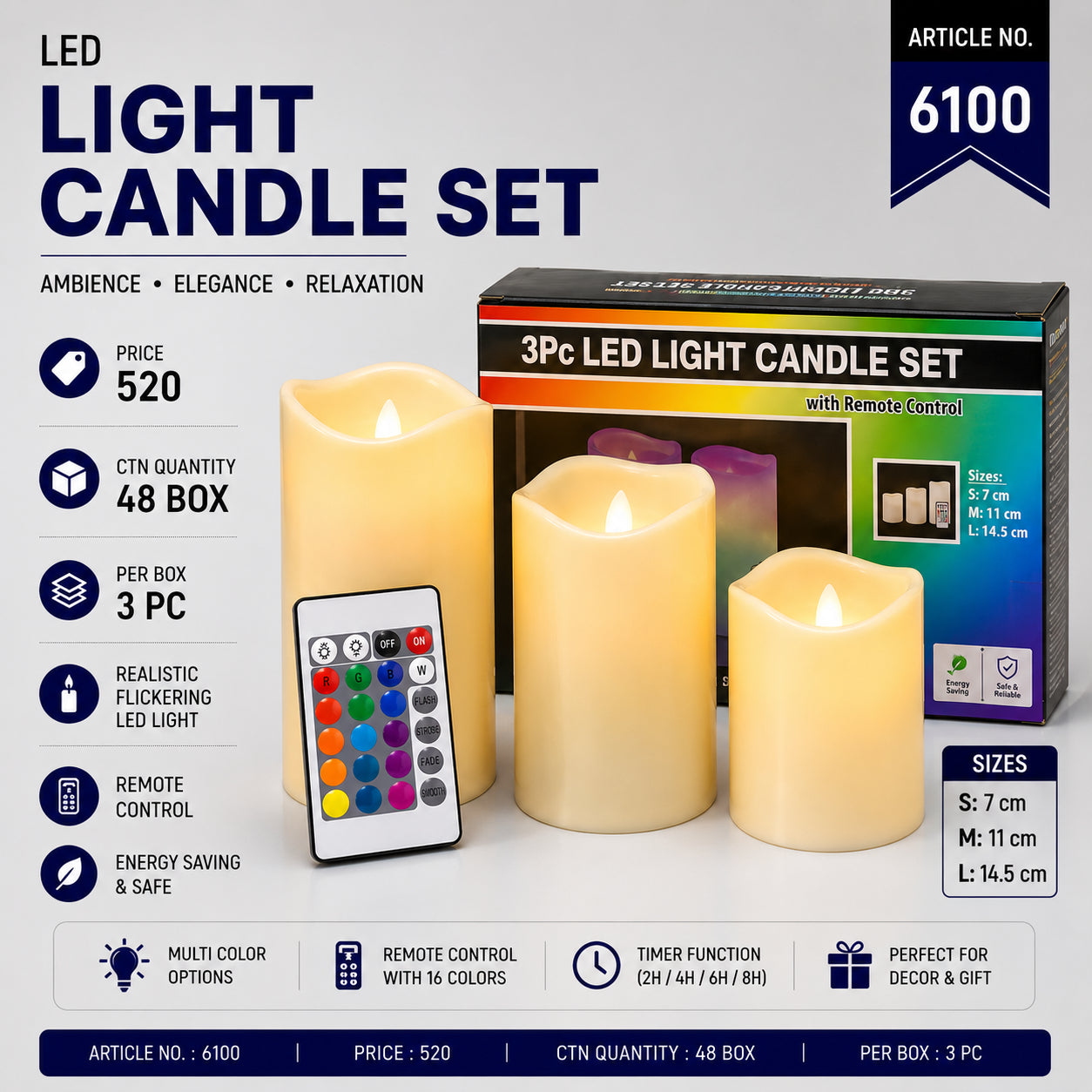 6100 (48)(3PC BOX)-CANDLE
