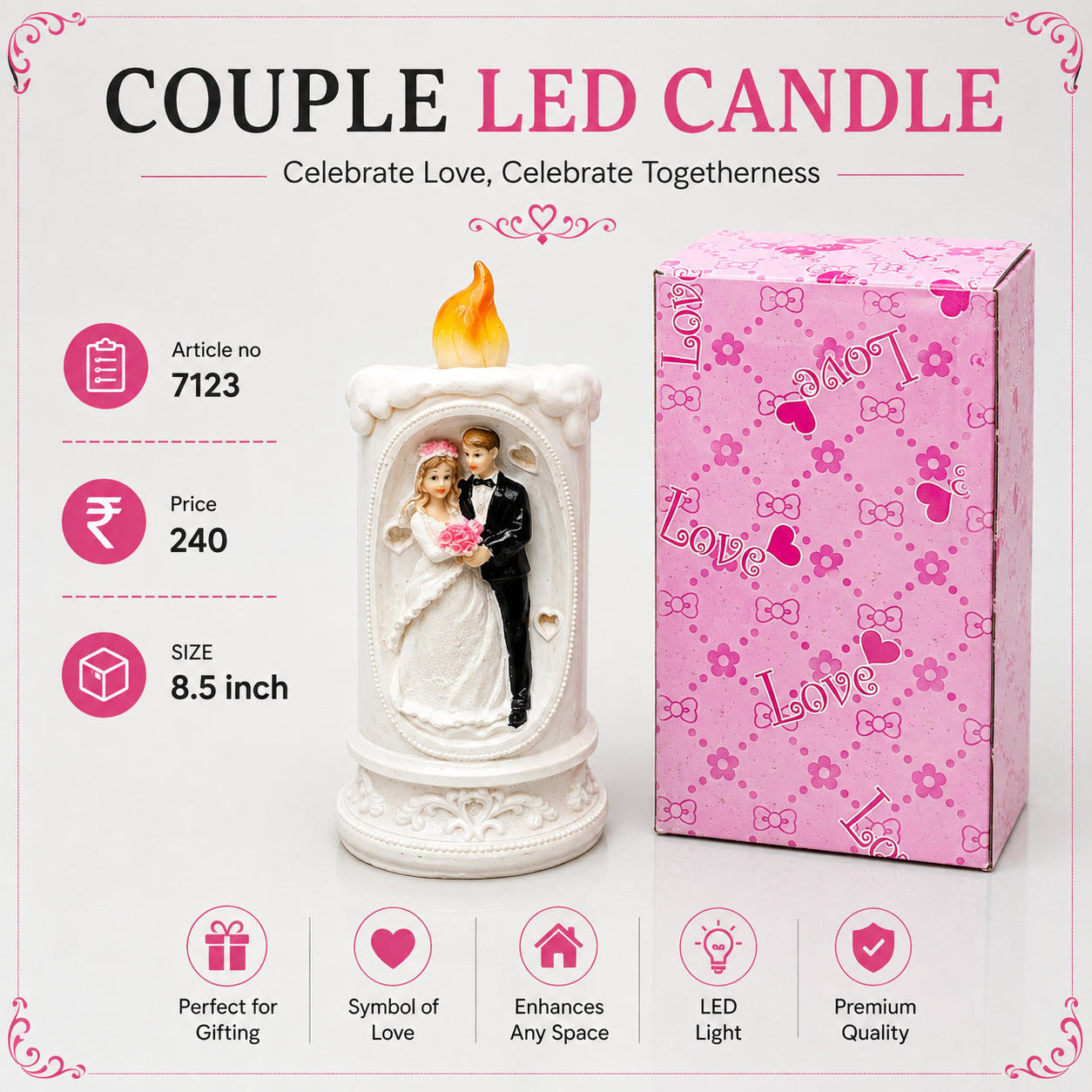 7123 (60) COUPLE CANDLE