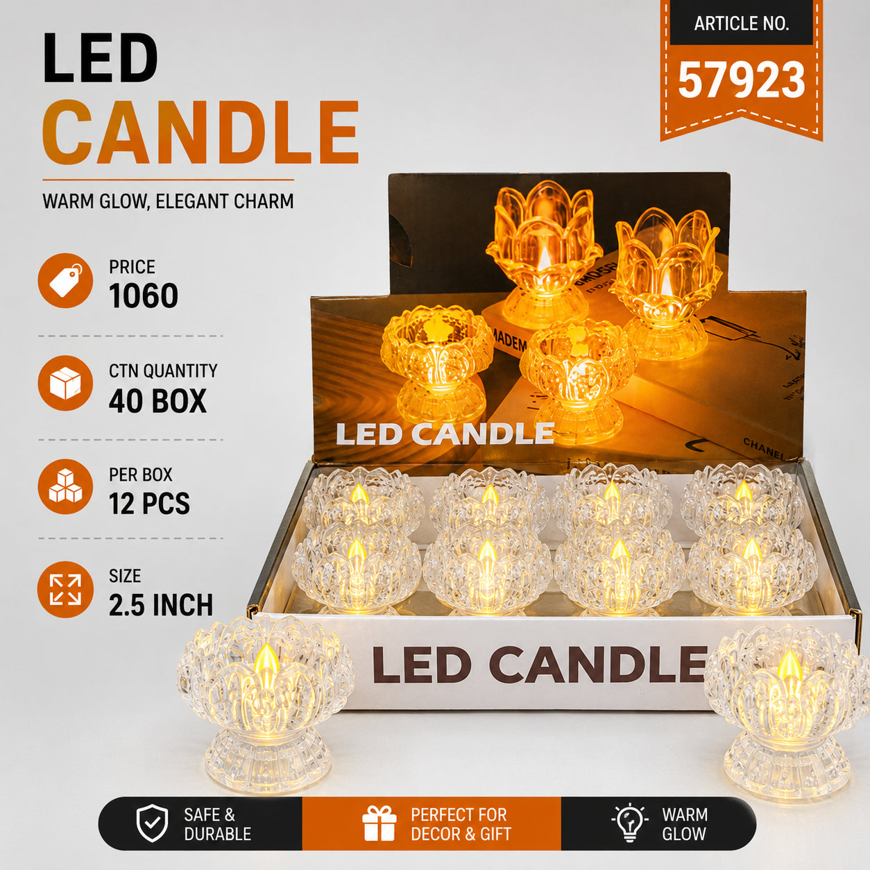 57923 (40BOX/CTN)(12PC BOX)-CANDLE
