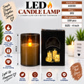 Amber Glass LED Candle Lamp Pack of 6