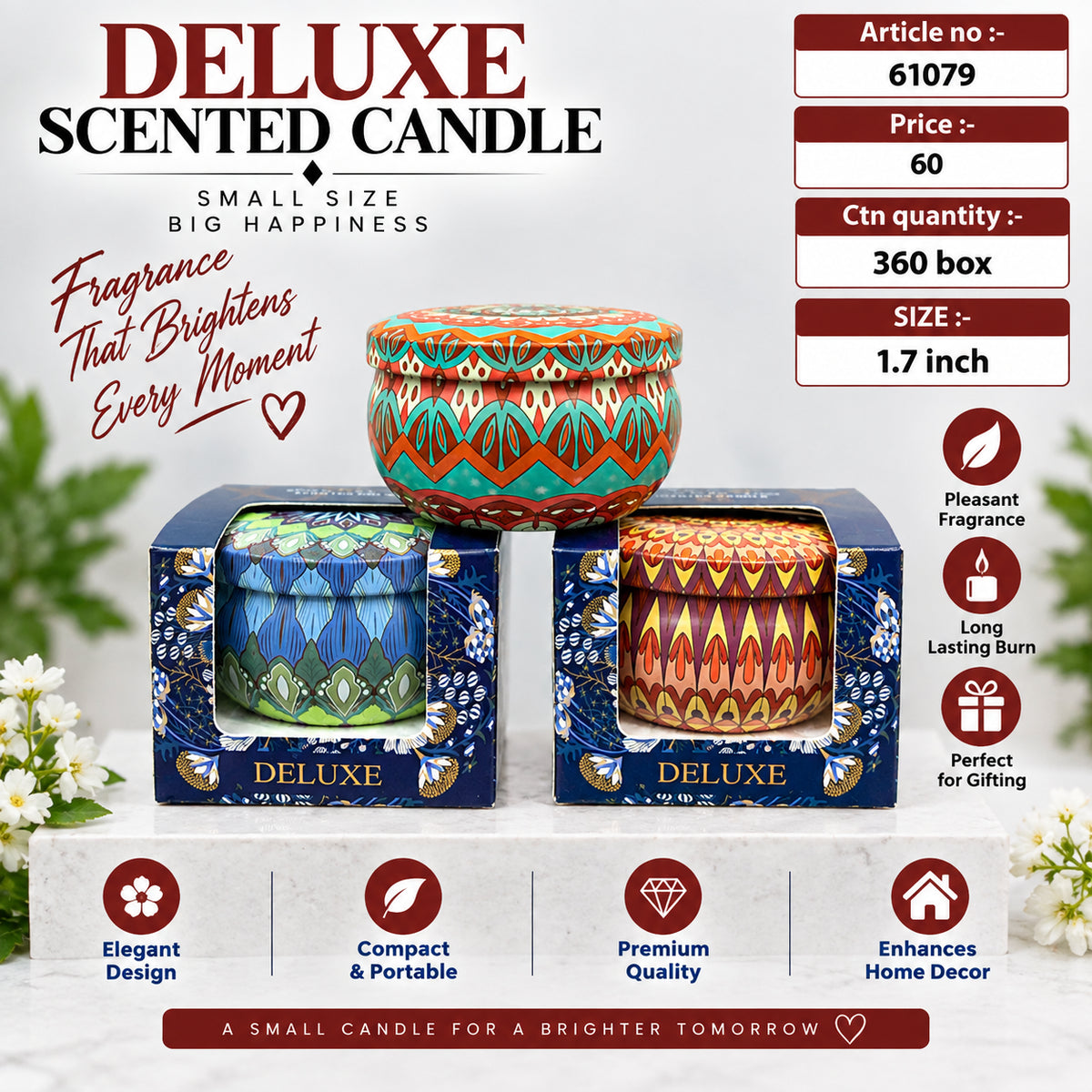 Deluxe Patterned Scented Candle Pack of 12