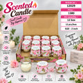 Floral Scented Candle in Glass Jar Pack of 24