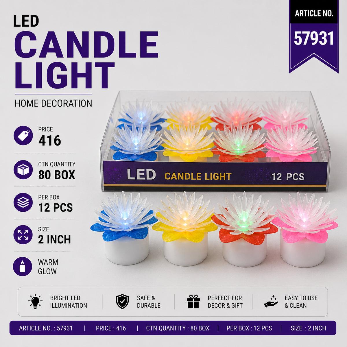 57931 (12PCS BOX)(80BOX CTN)-CANDLE