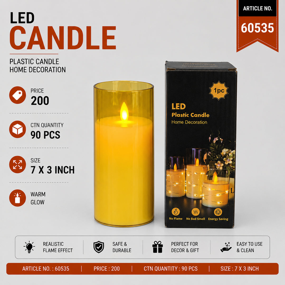 60535 (90)-LED CANDLE